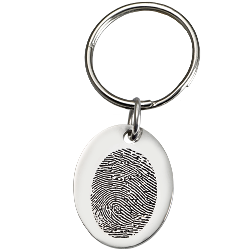 Wholesale Fingerprint Memorial Key Ring Stainless Steel Oval Fingerprint